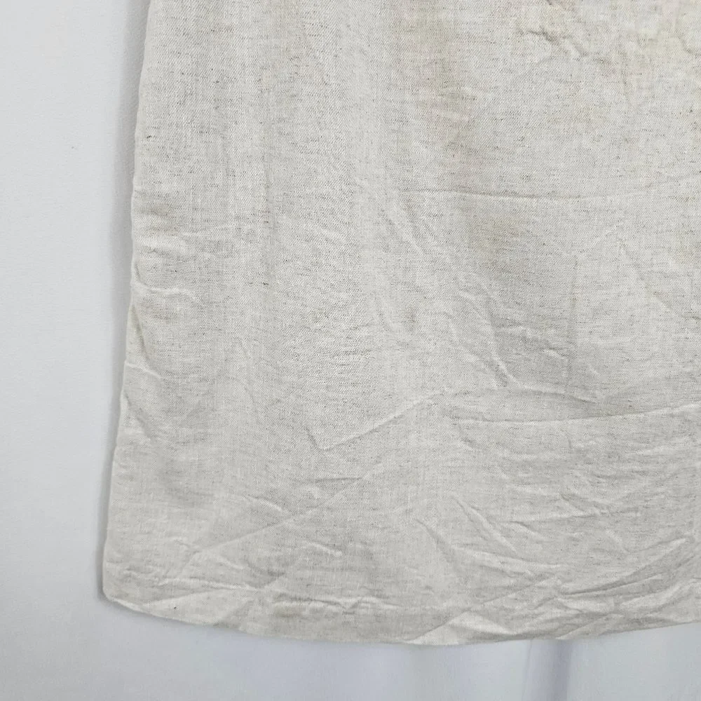 NWOTBanana Republic Factory Linen Blend Square Neck Mini Shift Dress in Flax - M - Picture 7 of 9